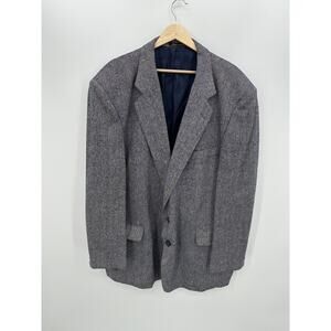 Alexander Lloyd Blue Silk Tweed Suit Jacket Blazer Men Sz 52R Two Button Coat
